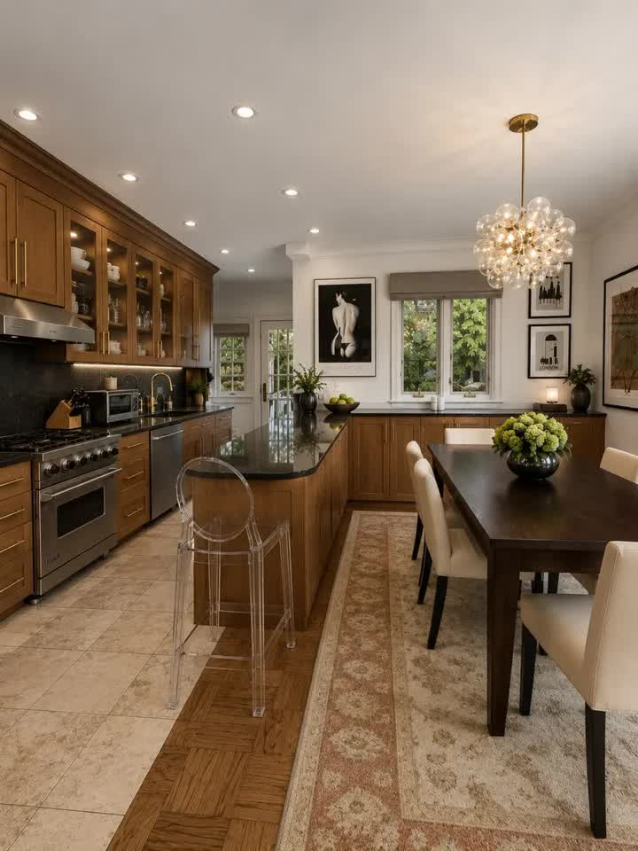 Kitchen and dining area cleaned by Eva Pro Cleaning